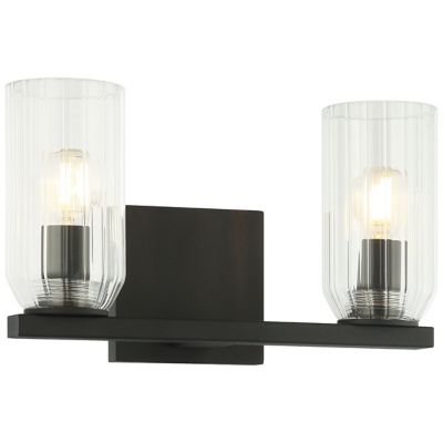 Huxe Tesso 2-Light Wall Sconce - Color: Black - Size: 2 light