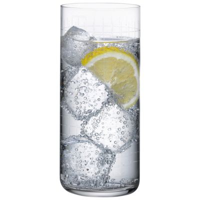 Nude Glass Finesse Grid Long Drink Glass Set of 4 - Color: Clear - 64011-10