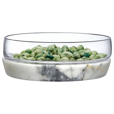 Nude Glass Chill Bowl with Marble Base - Color: Clear - Size: Medium - 2874