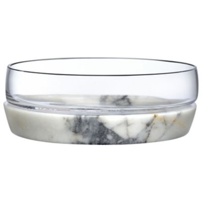 Nude Glass Chill Bowl with Marble Base - Color: Clear - Size: Large - 28744