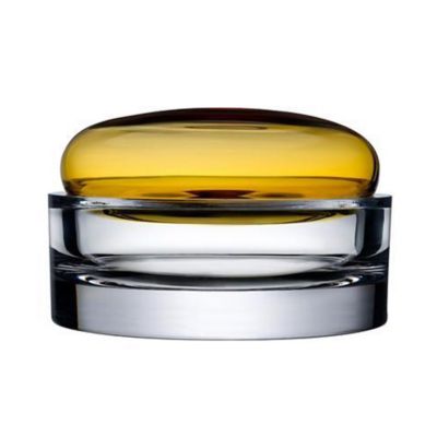 Nude Glass Ecrin Lidded Wide Vessel - Color: Amber - 92762-1105402