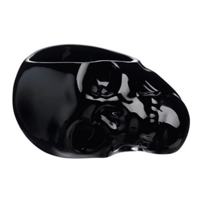 Nude Glass Memento Mori Skull Bowl - Color: Black - Size: Large - 28416-107