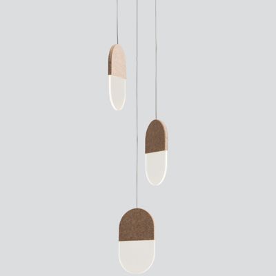 A-N-D Slab 20 LED Multi-Light Pendant Light - Color: Brown - Size: 3 light 