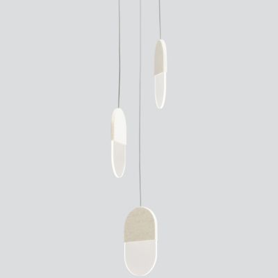 A-N-D Slab 20 LED Multi-Light Pendant Light - Color: White - Size: 3 light 