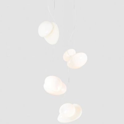 A-N-D Pebble LED Multi-Light Pendant Light - Color: White - Size: 4 light -