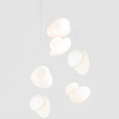 A-N-D Pebble LED Multi-Light Pendant Light - Color: White - Size: 5 light -