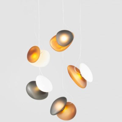 A-N-D Pebble LED Multi-Light Pendant Light - Color: Yellow - Size: 5 light 