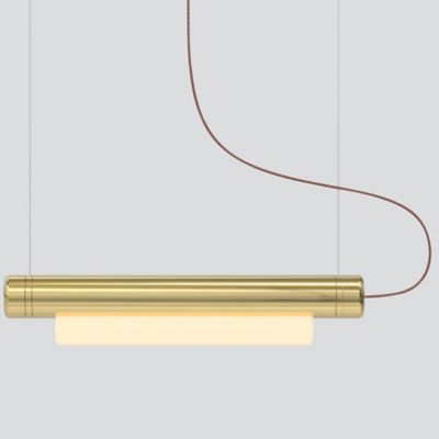 A-N-D Pipeline LED Linear Chandelier Light - Color: Brass - Size: Small - P