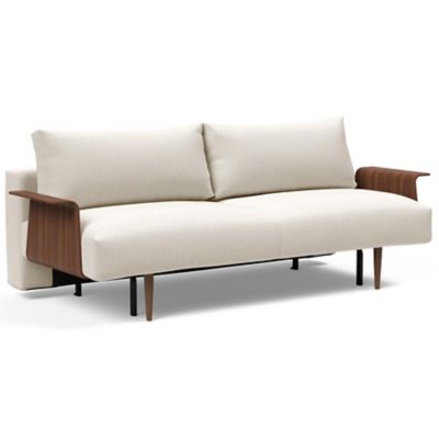 Innovation Living Frode Sofa - Walnut Arms - Color: White - 95-742048020531