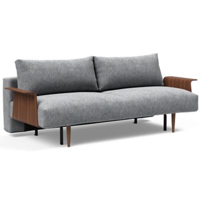 Innovation Living Frode Sofa - Walnut Arms - Color: Grey - 95-742048020565-