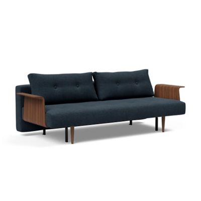 Innovation Living Recast Plus Sofa with Walnut Arms - Color: Blue - 95-7420