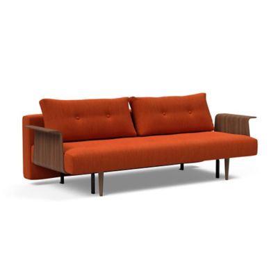 Innovation Living Recast Plus Sofa with Walnut Arms - Color: Orange - 95-74