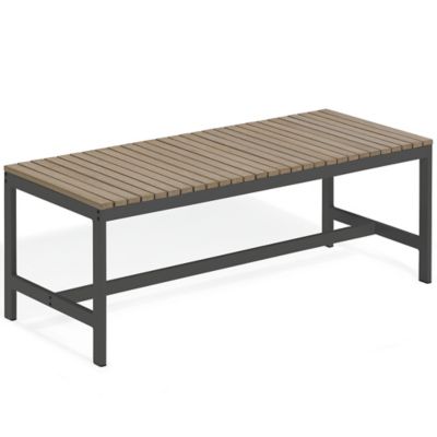 Oxford Garden Travira Backless Outdoor Bench - Color: Black - TVBB48V-PC.C