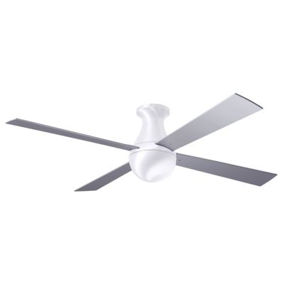 42 Modern Fan Company Ball Flushmount Ceiling Fan in White, 4 Blades