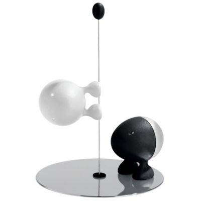 Alessi Lilliput Salt and Pepper Shaker Set - Color: Black - ASG02 BW