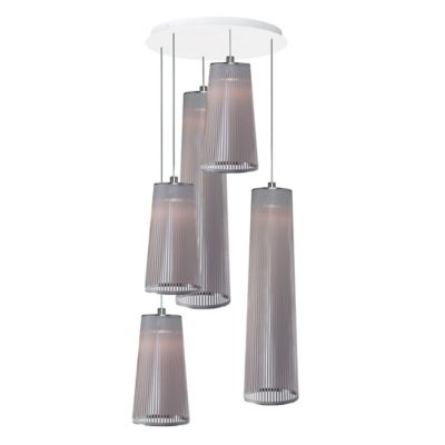 Pablo Lighting Solis 5 Mixed Multi-Light Pendant Light - Color: Silver - Si