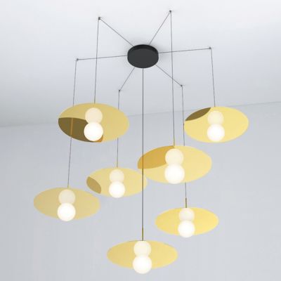 Pablo Lighting Bola Disc LED Multi-Light Pendant Light - Color: White - Si