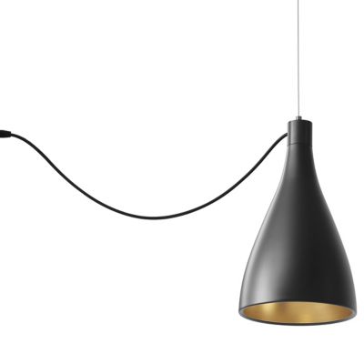 Pablo Lighting Swell String Single Pendant Light - Color: Black - Size: Nar