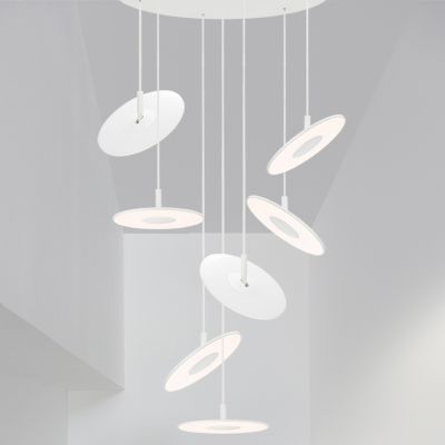 Pablo Lighting Circa Multi-Light LED Pendant Light - Color: White - Size: 