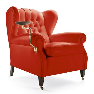 Poltrona Frau 1919 Upholstered Armchair with Cup Holder - 5145111*sc127siam