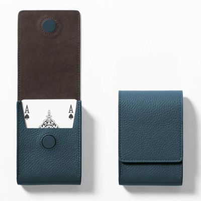 Giobagnara x Poltrona Frau Deck of Cards in Leather Pochette in Blue