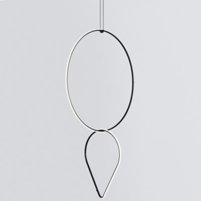 FLOS Lighting Arrangements Round Large Two Element Suspension - Color: Blac