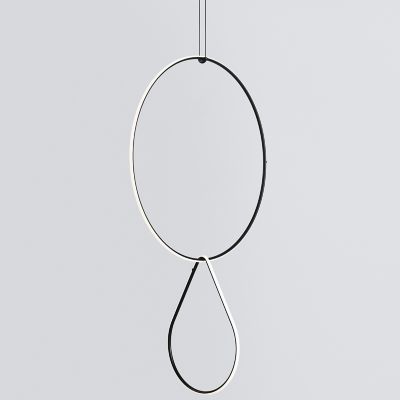 FLOS Lighting Arrangements Round Large Two Element Suspension - Color: Blac