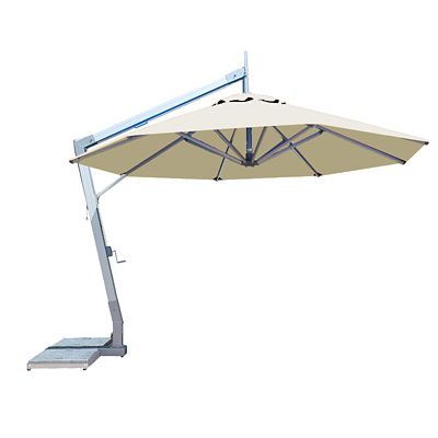 Bambrella Hurricane Round Side Wind Aluminum Cantilever Umbrella With Base 