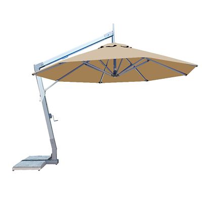 Bambrella Hurricane Round Side Wind Aluminum Cantilever Umbrella With Base 