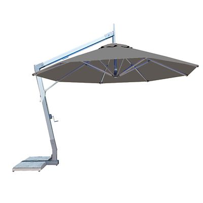 Bambrella Hurricane Round Side Wind Aluminum Cantilever Umbrella With Base 