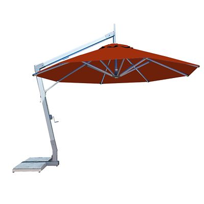 Bambrella Hurricane Round Side Wind Aluminum Cantilever Umbrella With Base 