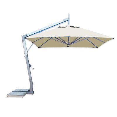 Bambrella Hurricane Square Side Wind Aluminum Cantilever Umbrella With Base