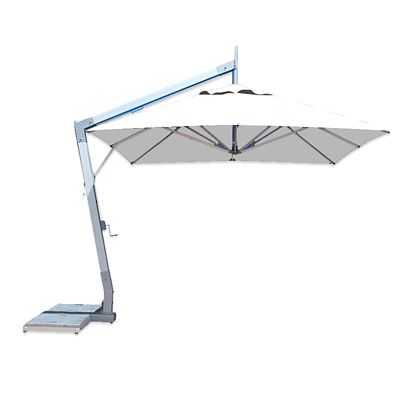 Bambrella Hurricane Square Side Wind Aluminum Cantilever Umbrella With Base