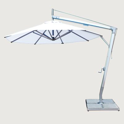 Bambrella Santa Ana Round Side Wind Aluminum Cantilever Umbrella With Base 