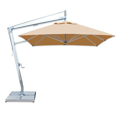 Bambrella Santa Ana Square Side Wind Aluminum Cantilever Umbrella With Base