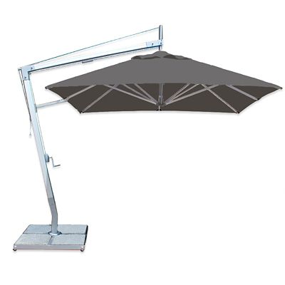 Bambrella Santa Ana Square Side Wind Aluminum Cantilever Umbrella With Base