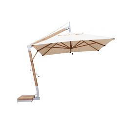 Levante Rectangular Side Wind Bamboo Cantilever Umbrella With Base