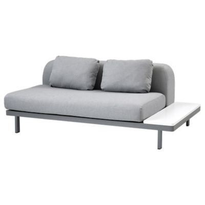 Cane-line Space 2 Seater Sofa with Side Plate - Color: Grey - 6540AITL | 65