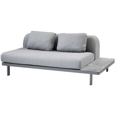 Cane-line Space 2 Seater Sofa with Side Plate - Color: Grey - 6540AITL | 65