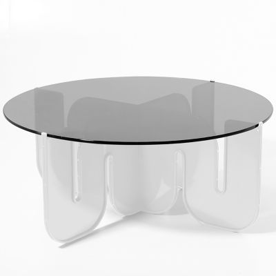 Bend Goods Wave Table with Glass Top - Color: Grey - WAVETABLEWH | 36GLASSS