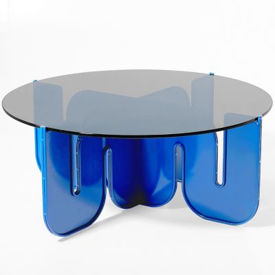 Bend Goods Wave Table with Glass Top - Color: Grey - WAVETABLEBK | 36GLASSS