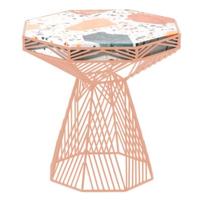 Bend Goods Switch Stool/Side Table with Terrazzo Top - Color: White - SWITC