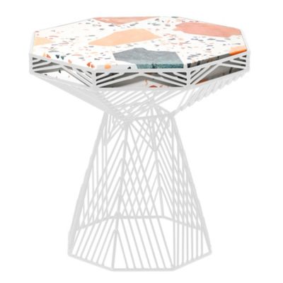 Bend Goods Switch Stool/Side Table with Terrazzo Top - Color: White - SWITC