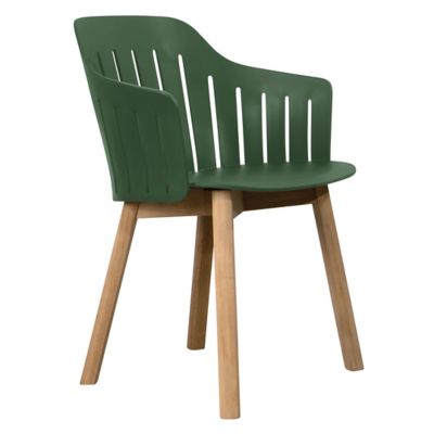 Cane-line Choice Outdoor Dining Chair, Teak Legs - Color: Green - 54500PPDU
