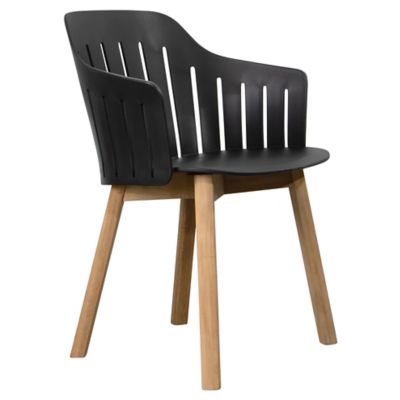 Cane-line Choice Outdoor Dining Chair, Teak Legs - Color: Black - 54500PPS 