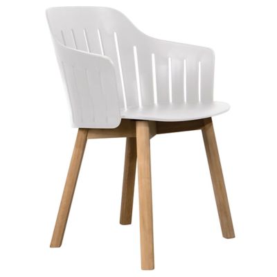 Cane-line Choice Outdoor Dining Chair, Teak Legs - Color: White - 54500PPW 