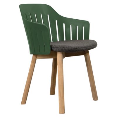 Cane-line Choice Indoor Dining Chair with Seat Cover, Teak Legs - Color: Gr