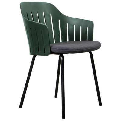 Cane-line Choice Indoor Chair with Seat Cover, Steel Base in Black