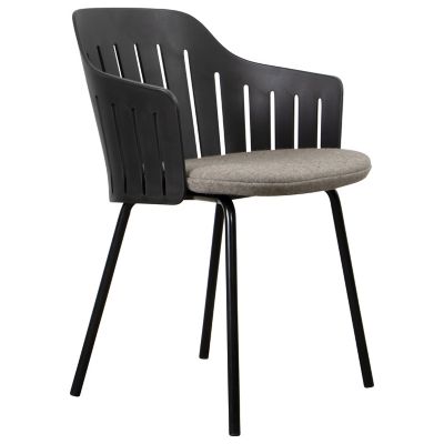 Cane-line Choice Indoor Chair with Seat Cover, Steel Base in Black