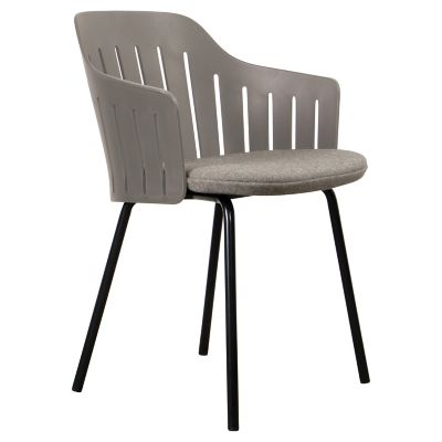 Cane-line Choice Indoor Chair with Seat Cover, Steel Base in Grey